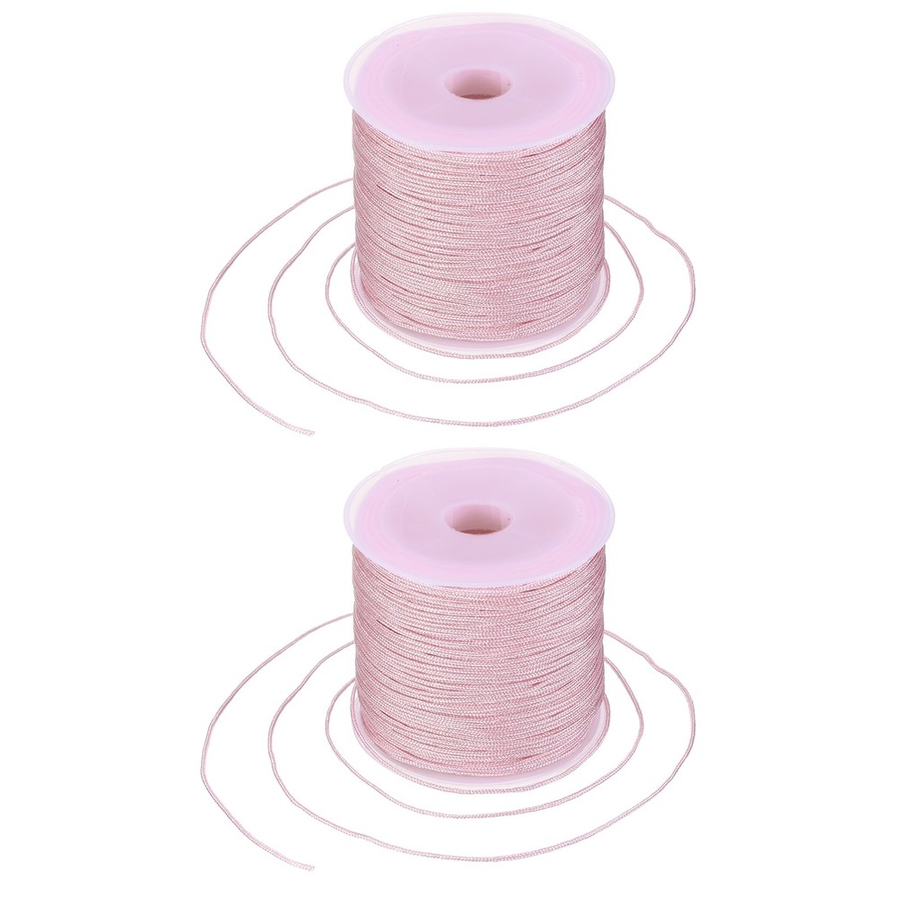 2 pcs 0.8mm String for Bracelets, 44 Yards Beading Thread(Dark Pink)