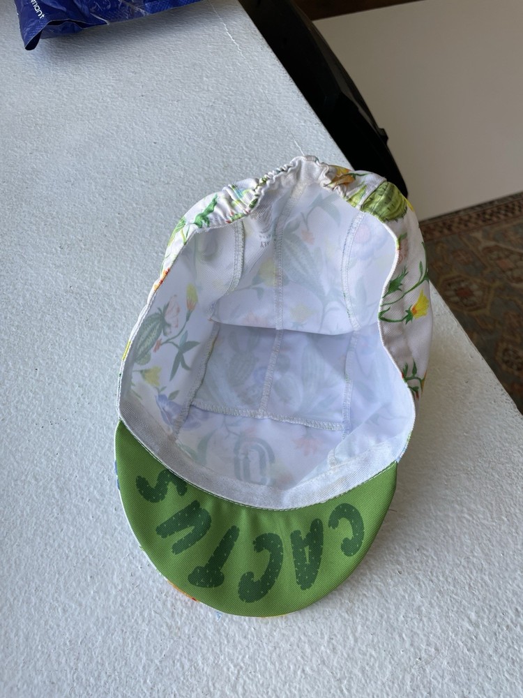 Ostroy Cactus Cycling Cap Flowered White Made in Italy