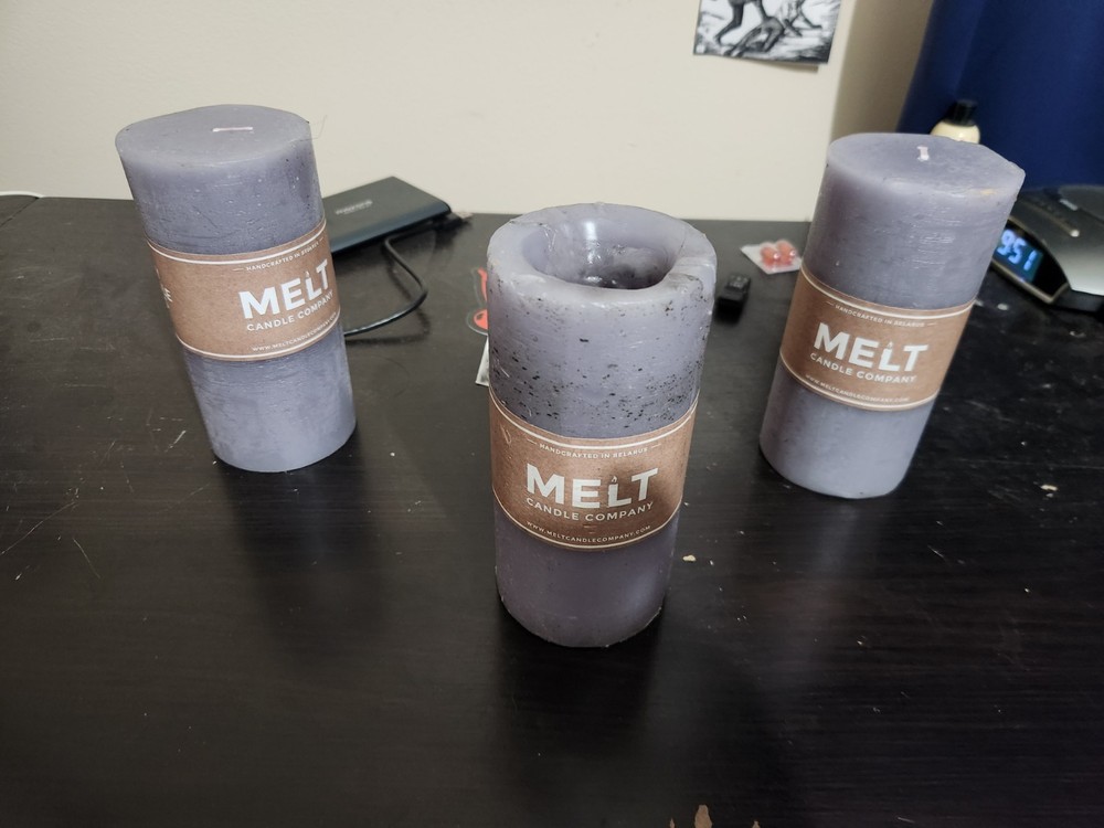 Gray Pillar Candles By Melt