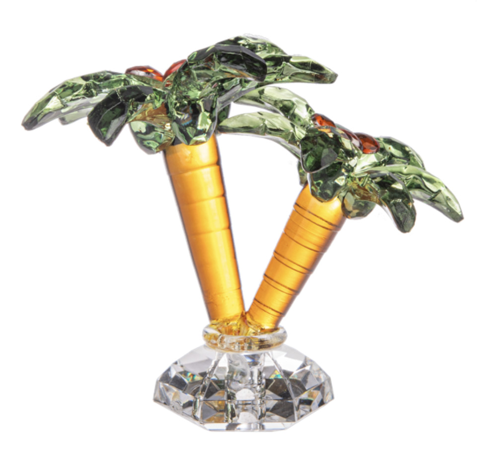 Ganz Acrylic Palm Tree with Coconuts Figurine, 3" high