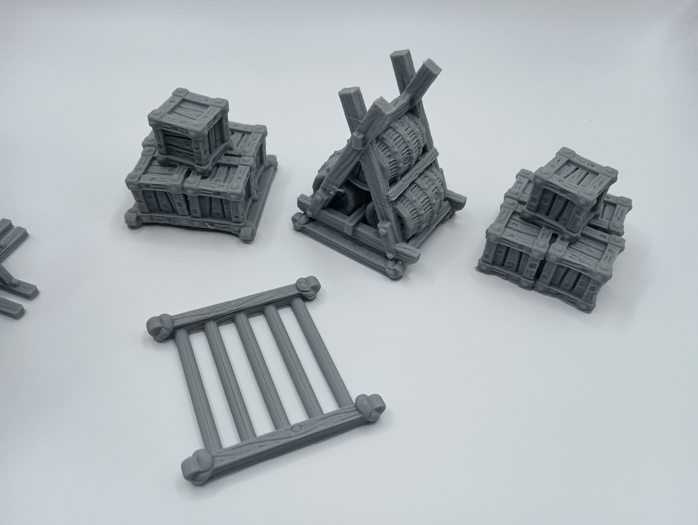 3D Printed Dock Crane and Cargo Prop Set (28mm-32mm Scale)