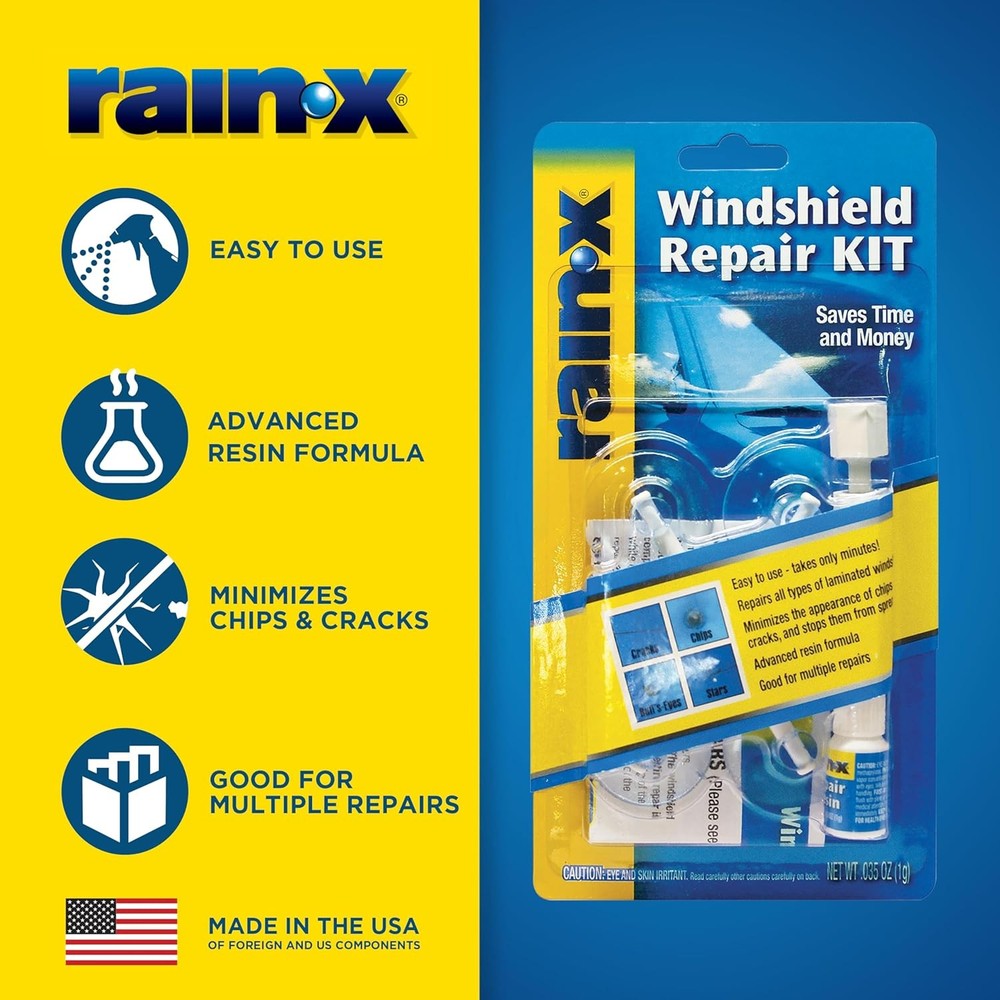 Windshield repair kit resin based for chips and cracks quick fix
