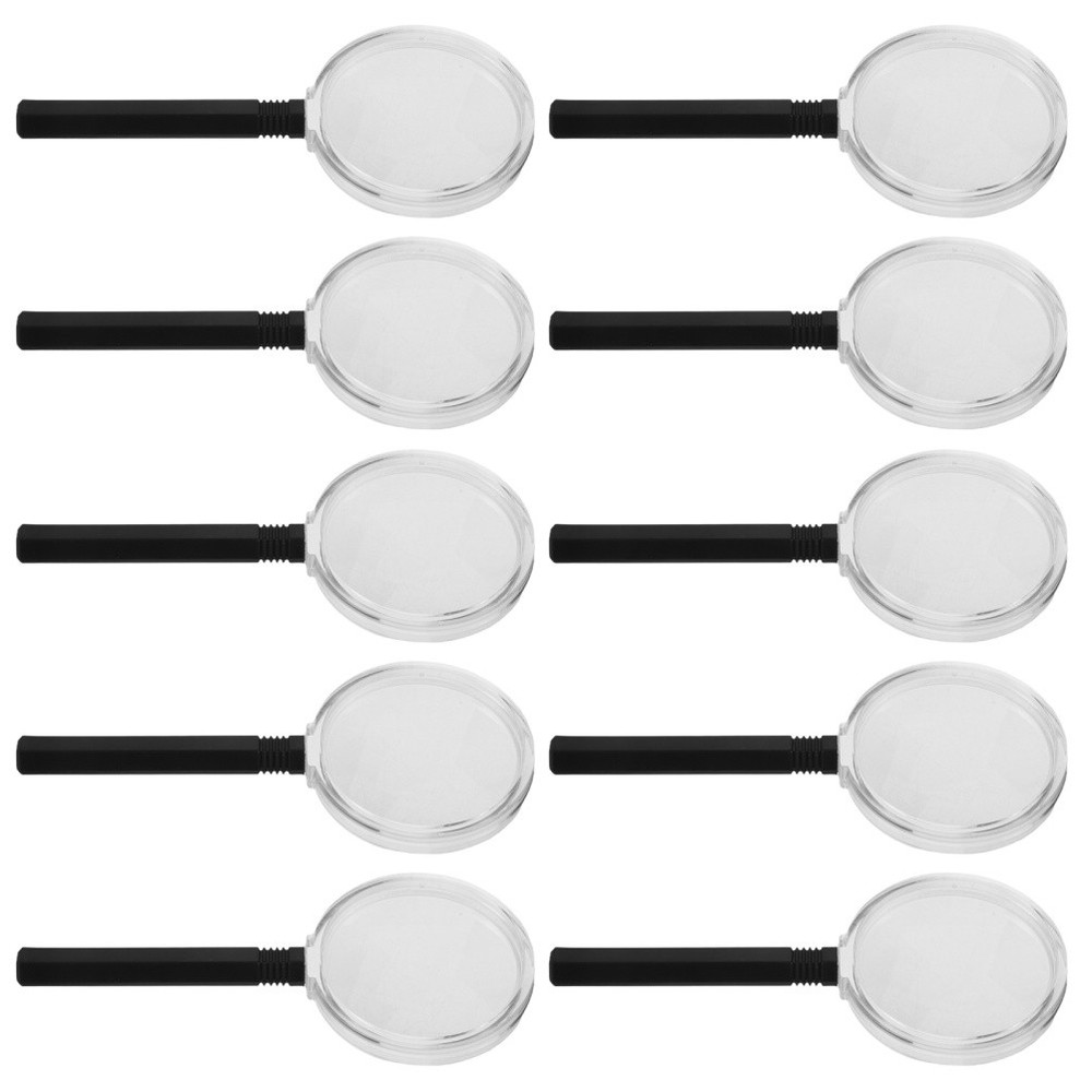 10 Pcs Portable Magnifier Handheld for Reading Magnifying Lenses