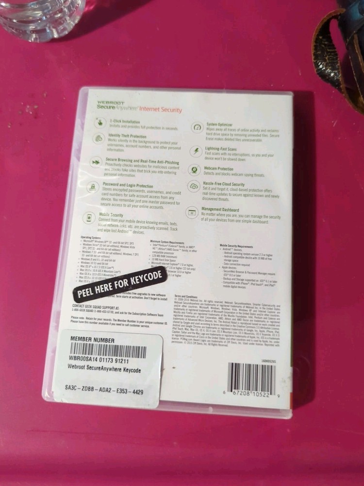 WebRoot Internet Security Disc New Sealed (A)