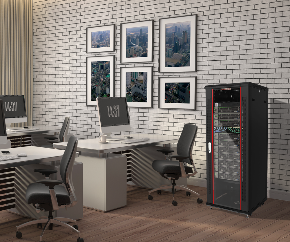 27U Wall Mount Server Rack Network Cabinet Locking Av Data Enclosure VENTED DOOR