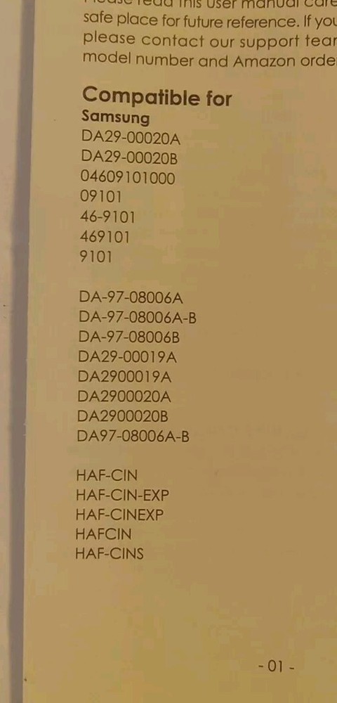 Jetery Refrigerator Water Filter RF-03-03 Samsung Compatible NEW UNOPENED