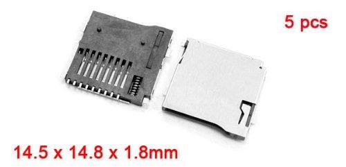 uxcell 5 Pcs Spring Loaded Push/Push Micro SD Transflash Memory Card Socket Slot