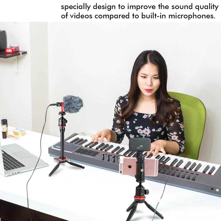 Technical Pro Condenser Compact on-camera Microphone, for Vlogging w Smartphones