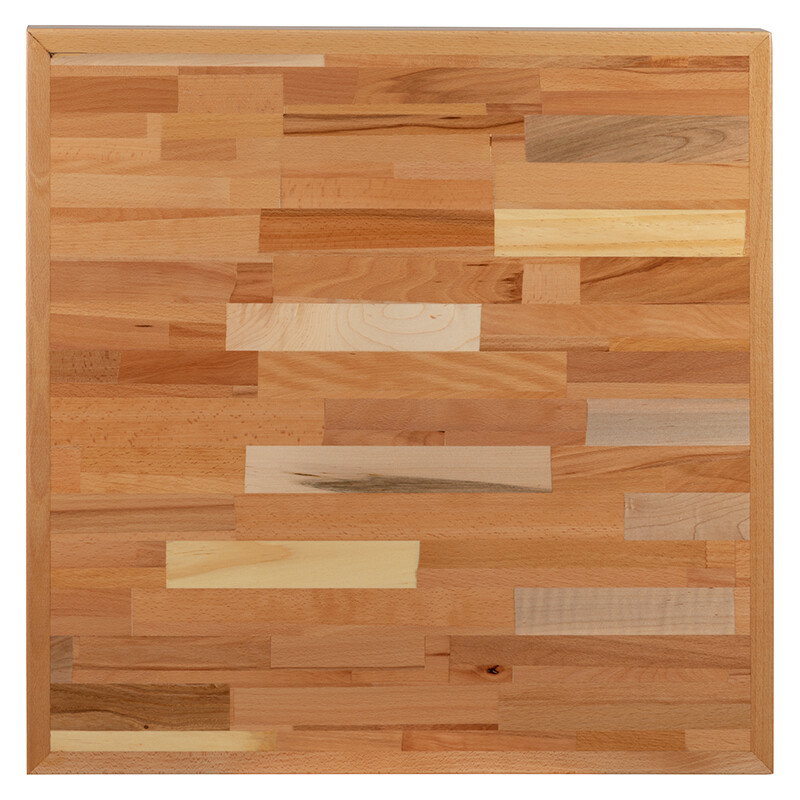 24'' Square Butcher Block style Restaurant Table Top in Solid Wood Natural