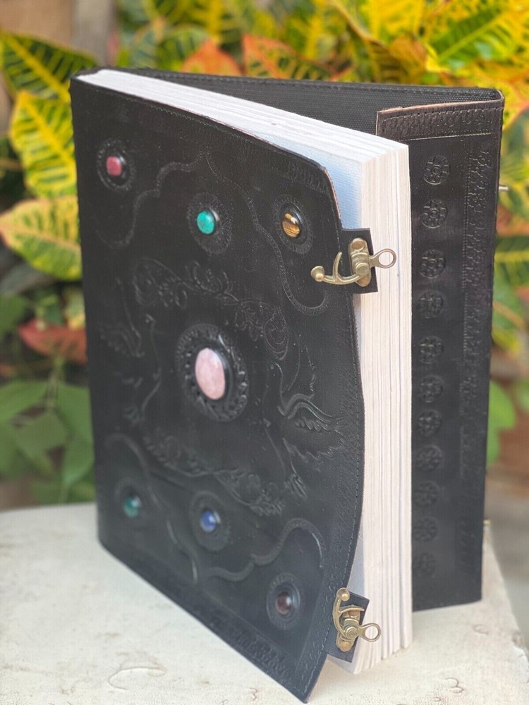 Extra Large 220 Page Black Leather Diary Leather Journal Unlined Perfect Gift