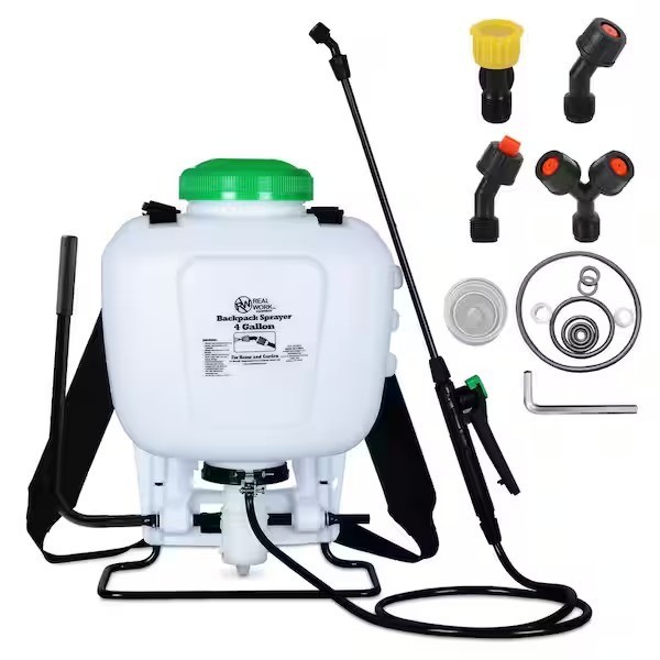 4-Gallon Backpack Sprayer Pump Pressure Adjustable Nozzle Padded Strap