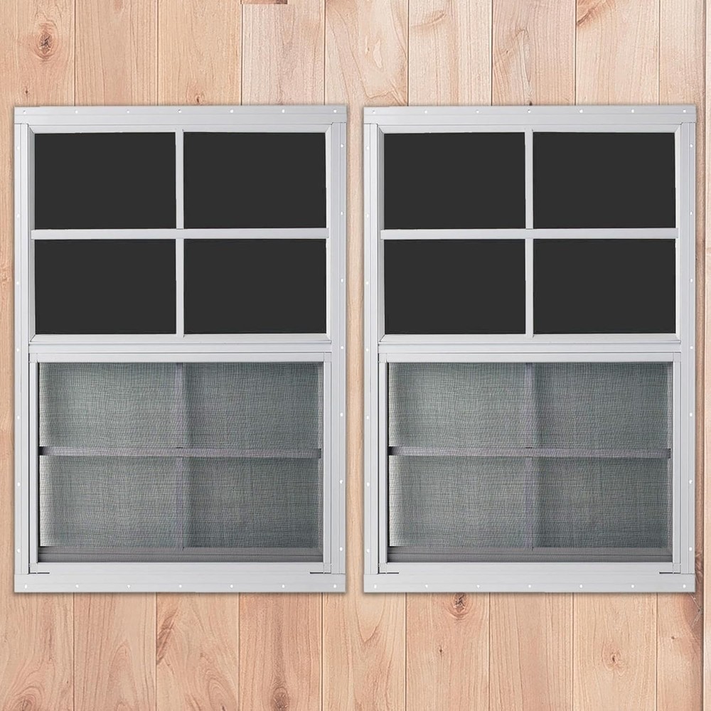 24" x 36" Shed Windows 2 Pack,Small Windows with Tempered Glass - Flush Mount...