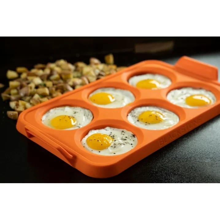 Blackstone Silicone 6-Section Egg Ring Egg Mold Tray in Orange