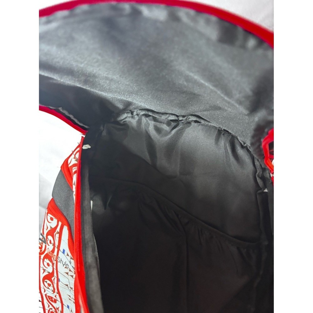 Black and Red Graphic Men's Backpack with Multiple Compartments