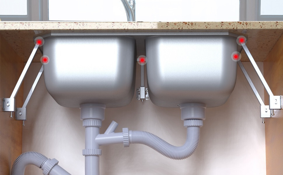 Undermount Sink Brackets Repair Kit Quick Easy Installation Fallen Sink Support