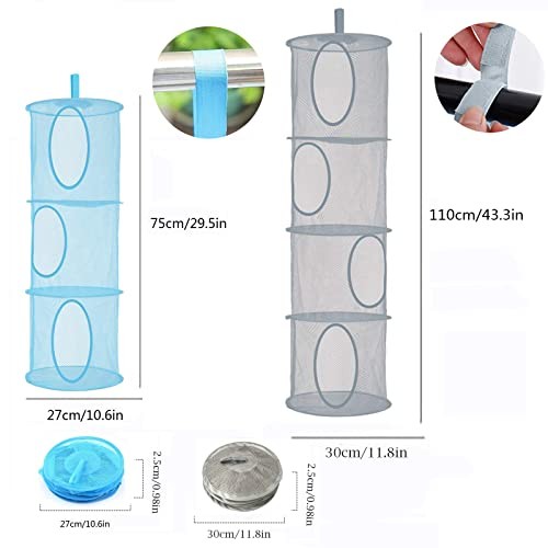 2pcs Hanging Mesh Storage Organizer Bag Foldable Space Saving Organizer with