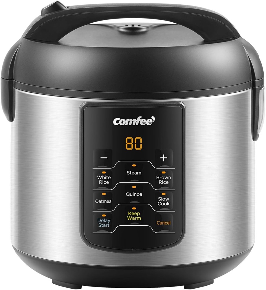 Stainless Steel Multi Cooker with One-Touch Programs - 8 Cups Cooked Capacity