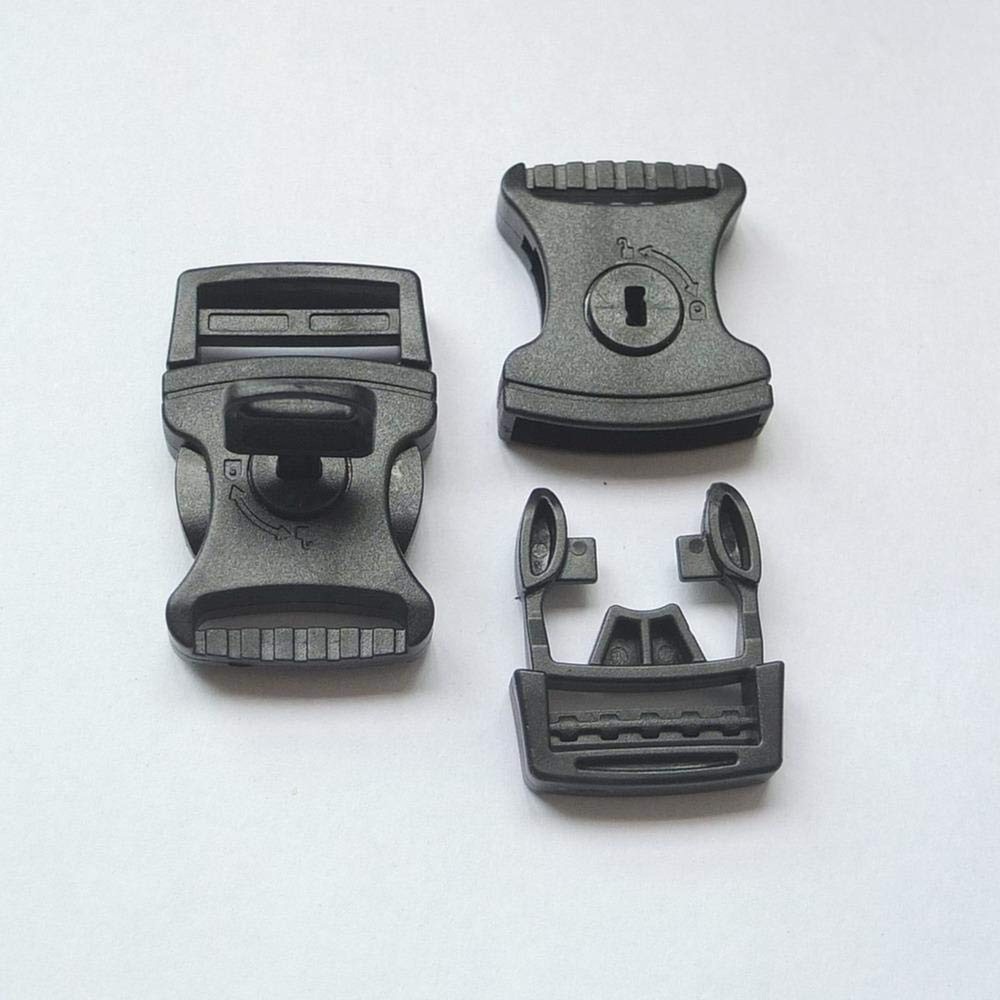 25 Sets 1" 25mm Buckles Side Release Webbing Nylon Belt Strap Key Locking Pro...