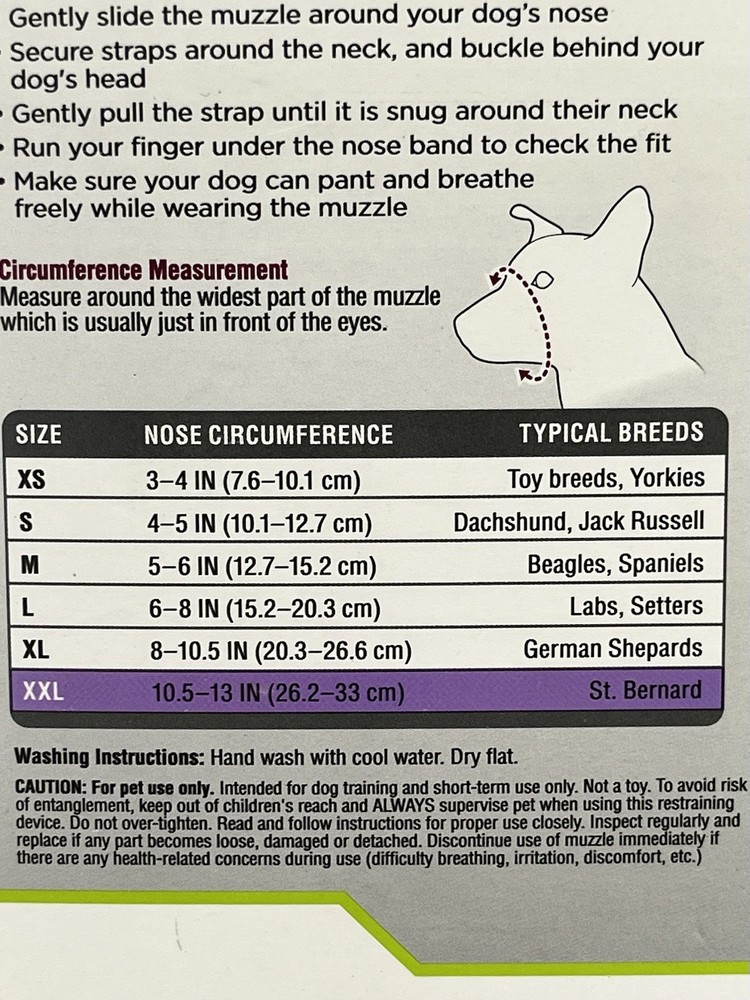 Good2Go Mesh Dog Muzzle XXL Self Closure Head Strap Black Gray