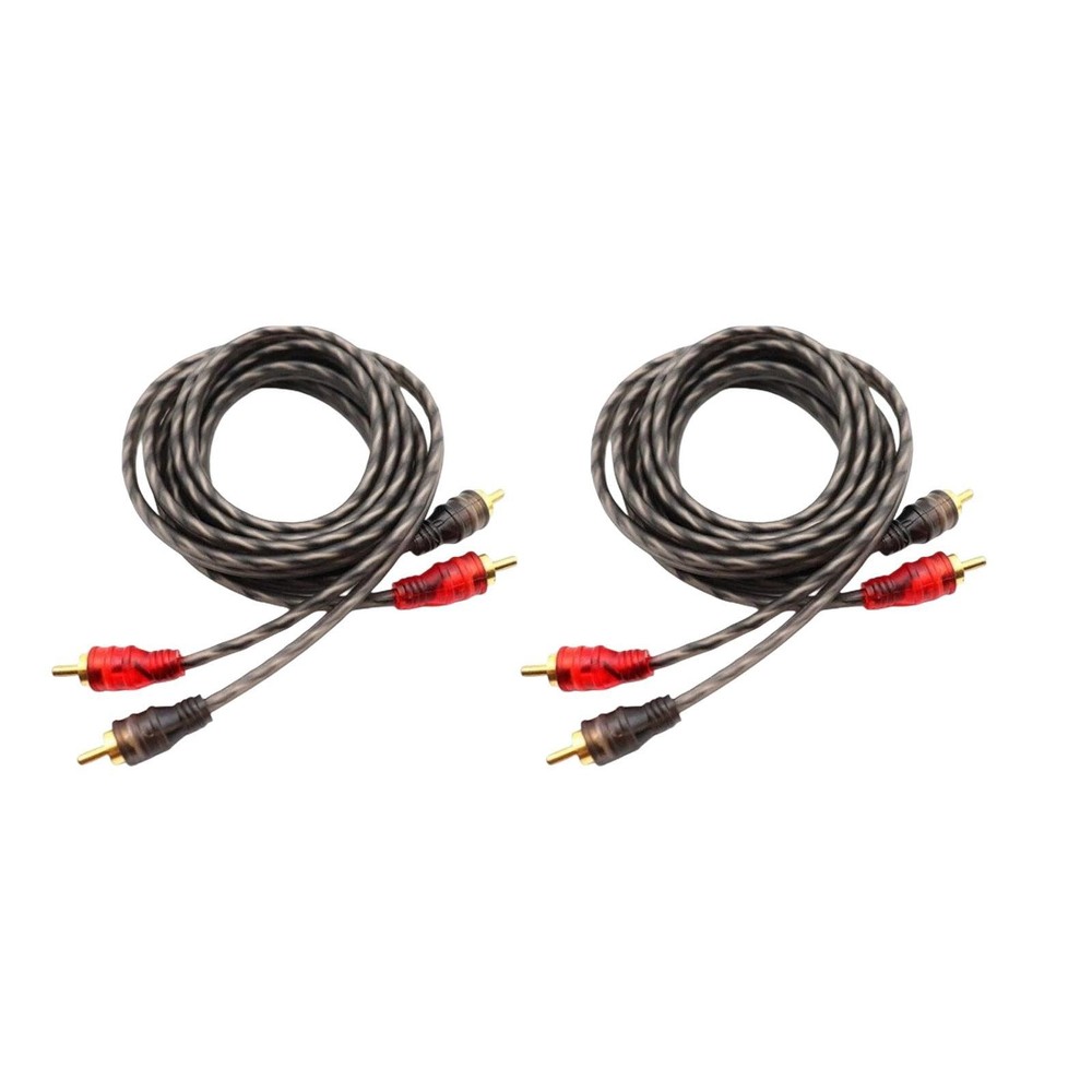 Professional 2PCS RCA Cables 2 Channel Twisted 4Ft Shielded Interconnect Wire