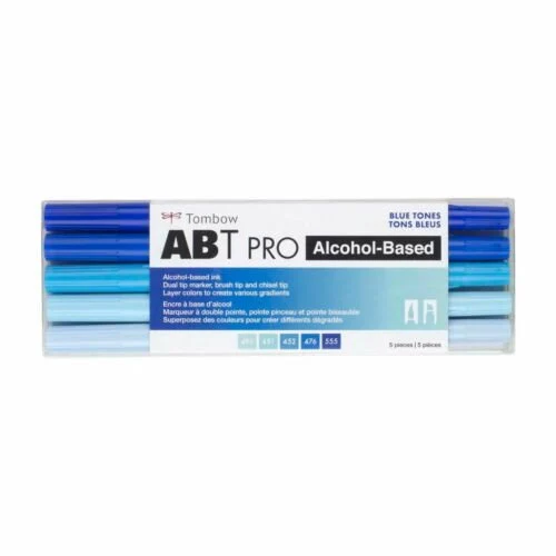 Tombow ABT PRO Alcohol-Based Duel Brush and Chisel Tip Blue Tones