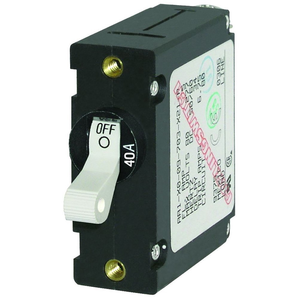 Blue Sea Systems 7226 A-Series White Toggle Circuit Breaker - Single Pole 40A