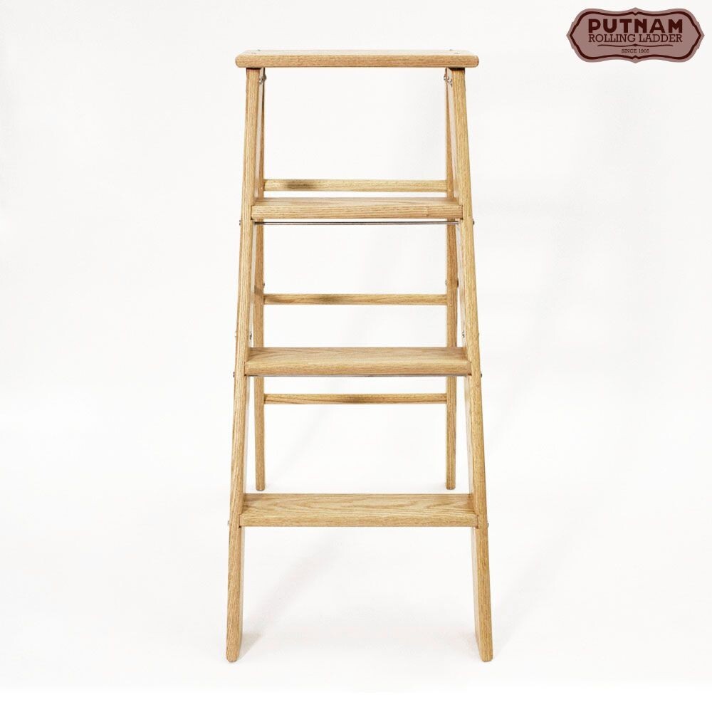 36" Folding 3 Step Wood Step Stool