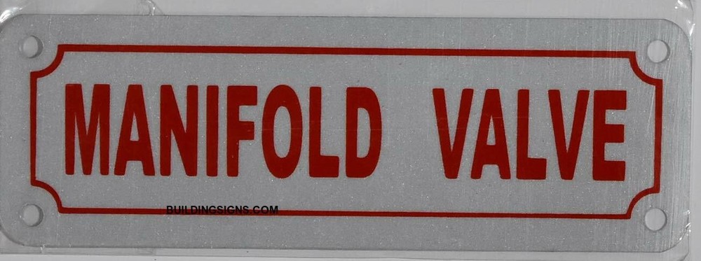 MAINFOLD Valve Sign (Aluminum 2X6, Reflective)-REF24-1027