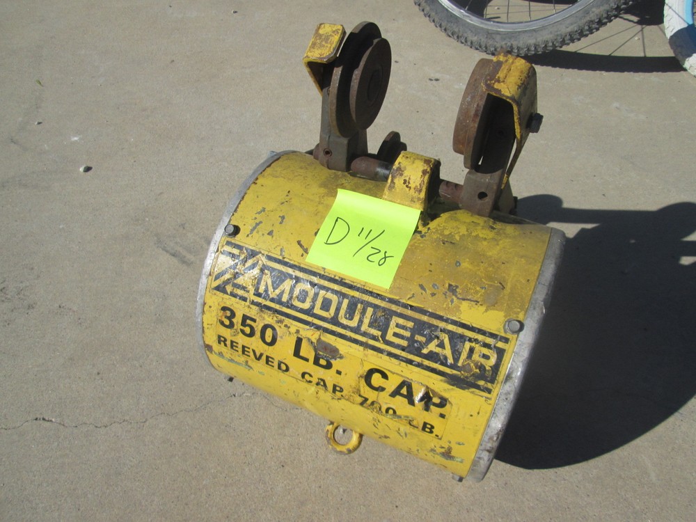 Used Module-Air Series EA Model E035-052 Air Pneumatic Cable Hoist 350lb Cap