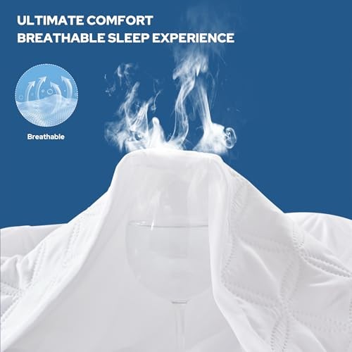 2 Pack Waterproof Mattress Protector Size Mattress Pad with Deep Twin White