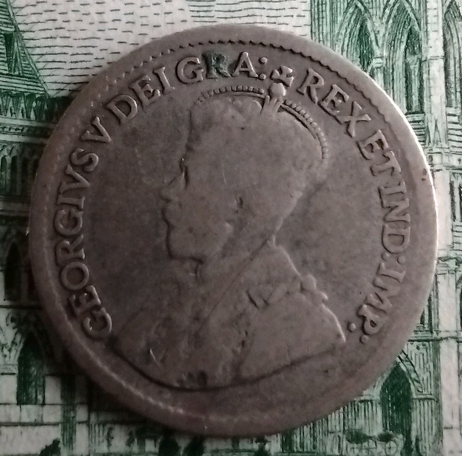 1920 Canada Sterling Silver 5 Cents-Silver Nickel -V687