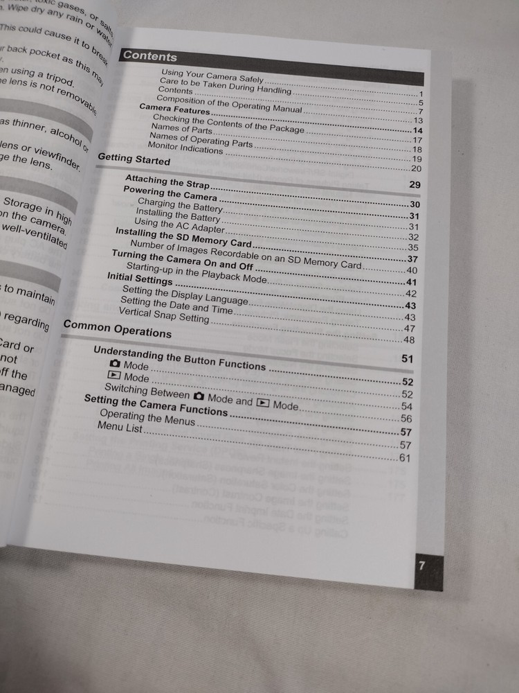 Pentax Optio P80 Operating Manual / Users Guide English