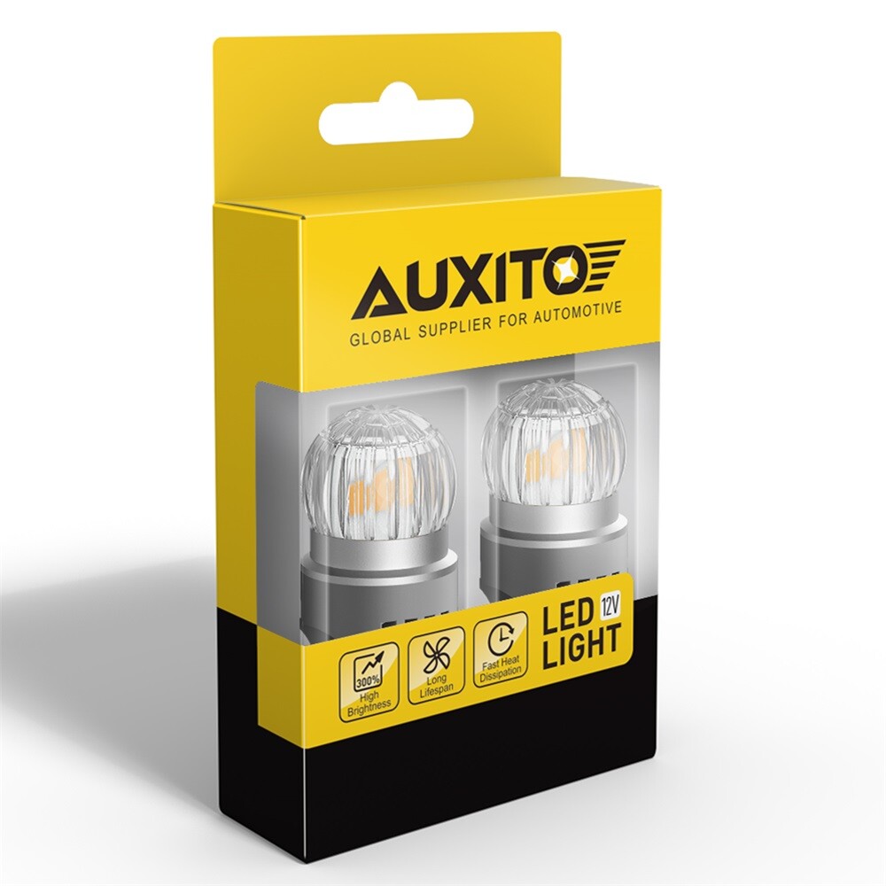 AUXITO LED Front Rear Turn Signal Light Blinker Bulbs 7441 7440 Amber Error Free