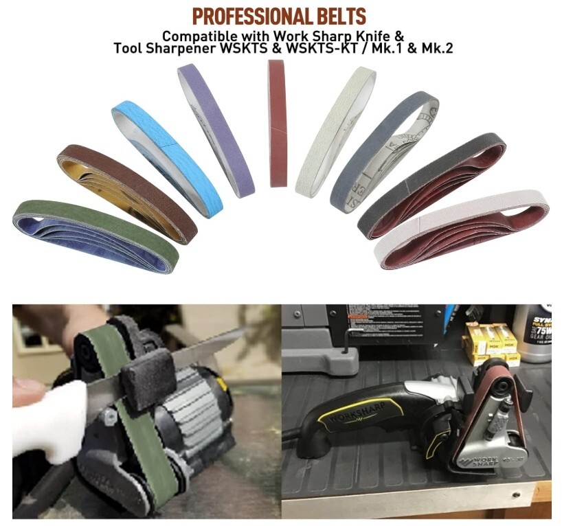 45 Pcs 1/2" x 12" Replacement Sharpening Belt Kit for Official Work Sharp