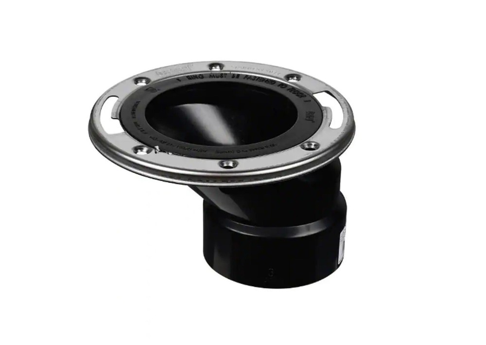 OATEY 3 in. ABS Open Offset Plastic Toilet Flange with Stainless Steel Ring