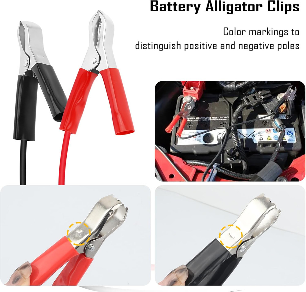 12V Cigarette Lighter Socket Replacement with 3Ft Extension Cord & Battery Allig