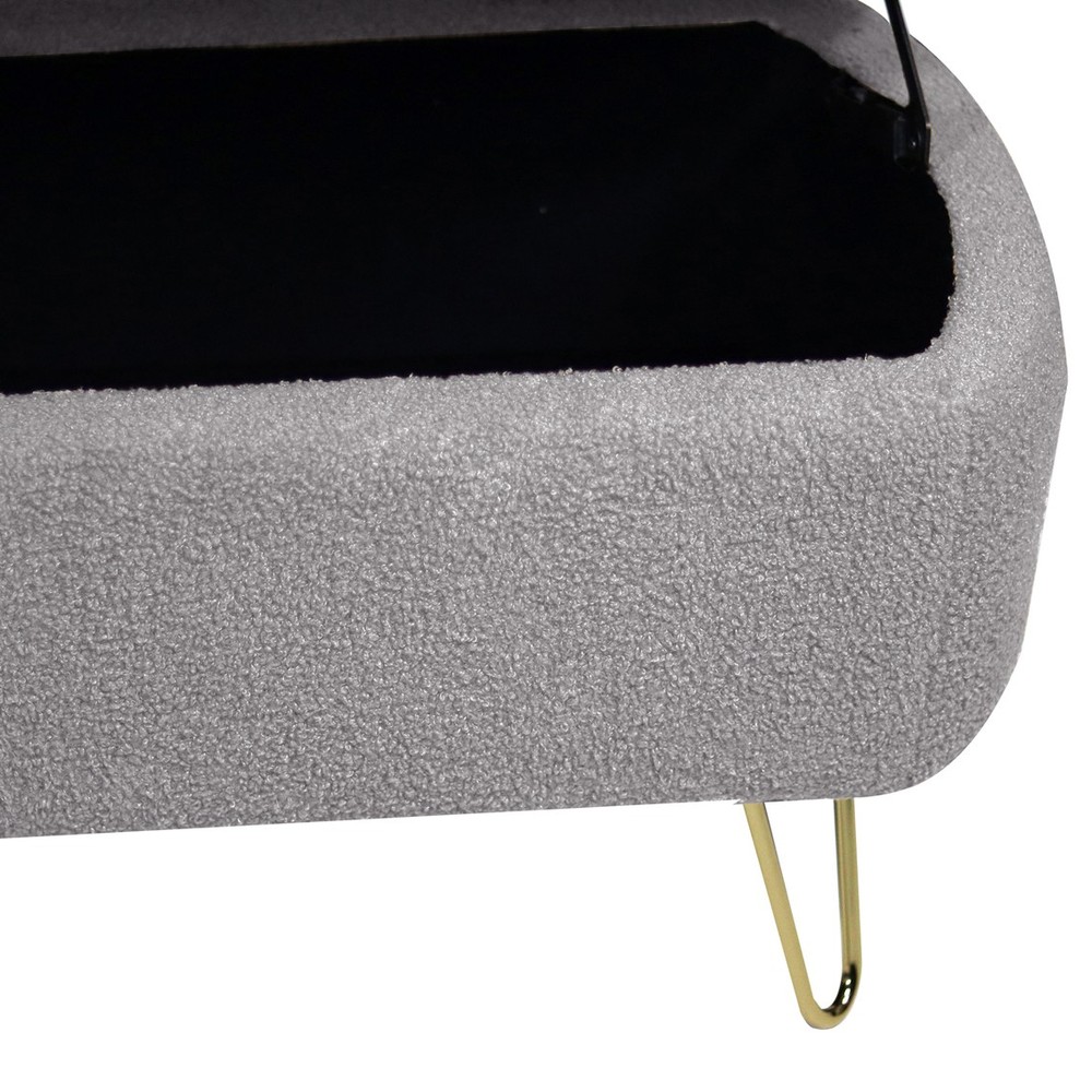 Upholstered Padded Storage Ottoman Bench - For Entryway