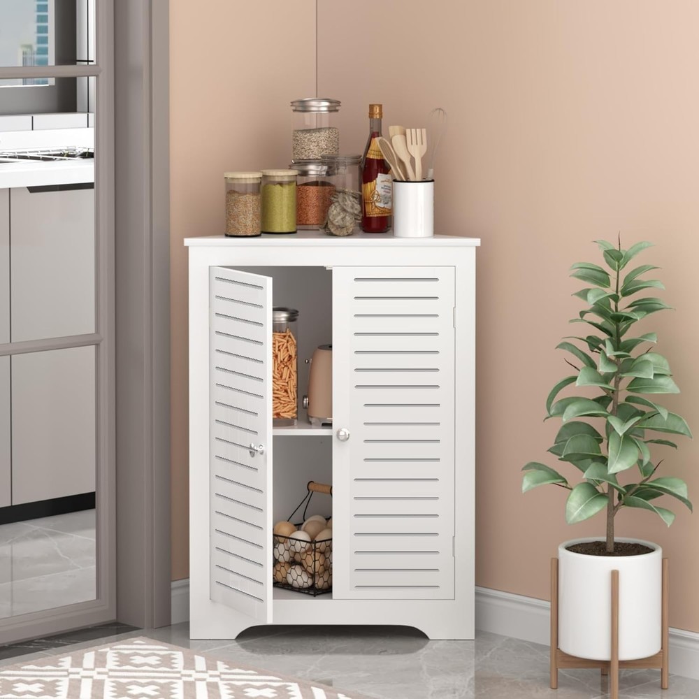 Freestanding Mini Corner Shelf for Kids - Durable White Storage Solution