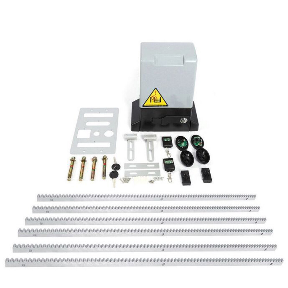Automatic Sliding Gate Opener 6m Rack Driven&2Remotes&Complete Kit 2700lbs 550W