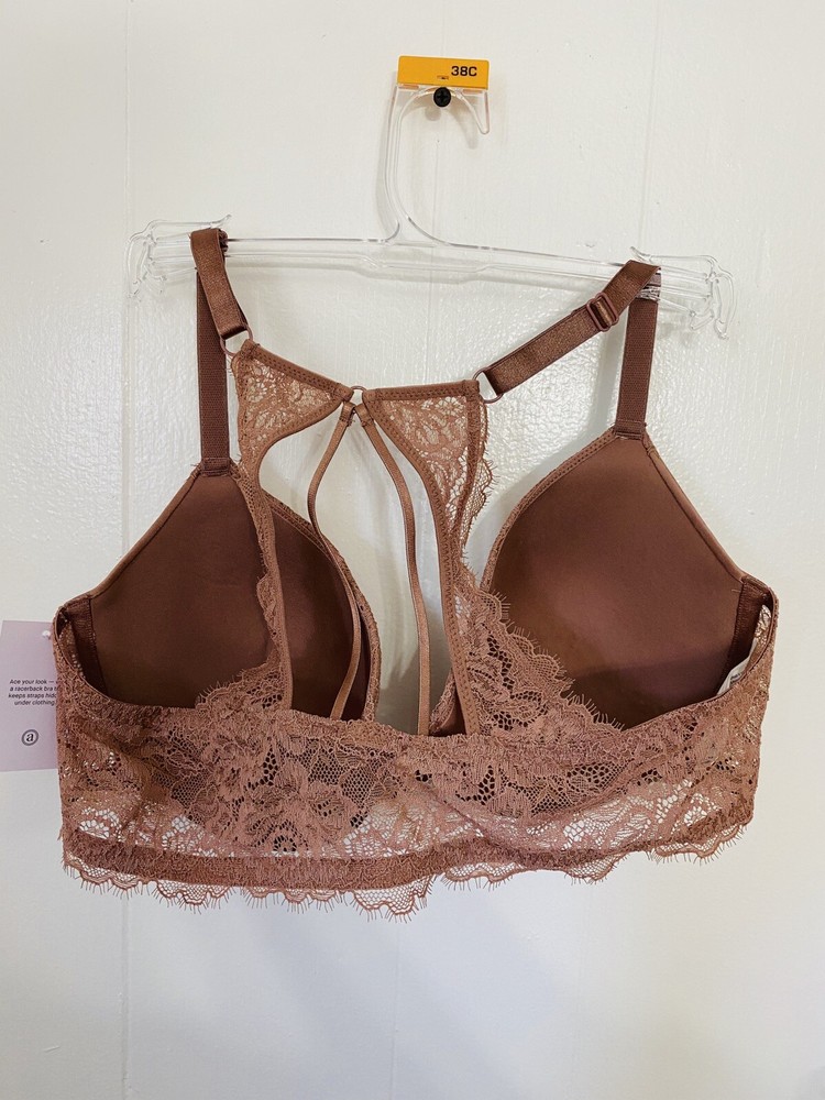 Auden 38C Mauve Racerback Underwire Lightly Lined Bra NWT Lace