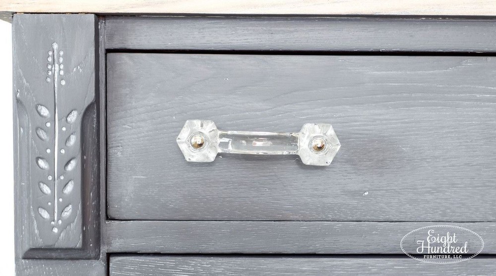 3" Antique Glass Pull Clear