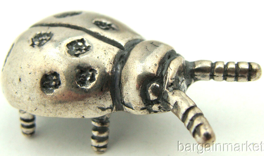 Miniature Sterling Silver Beetle Lady Bug Figurine #200