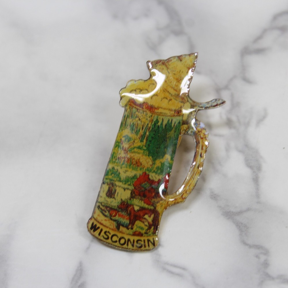 Wisconsin Beer Lapel Pin Pinback Vintage