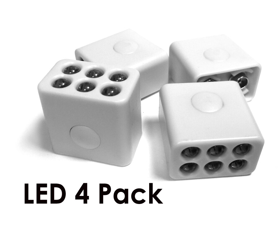 LED Flashlight 4 Pack snaps on 9V Battery small durable bright Push Button GIFT