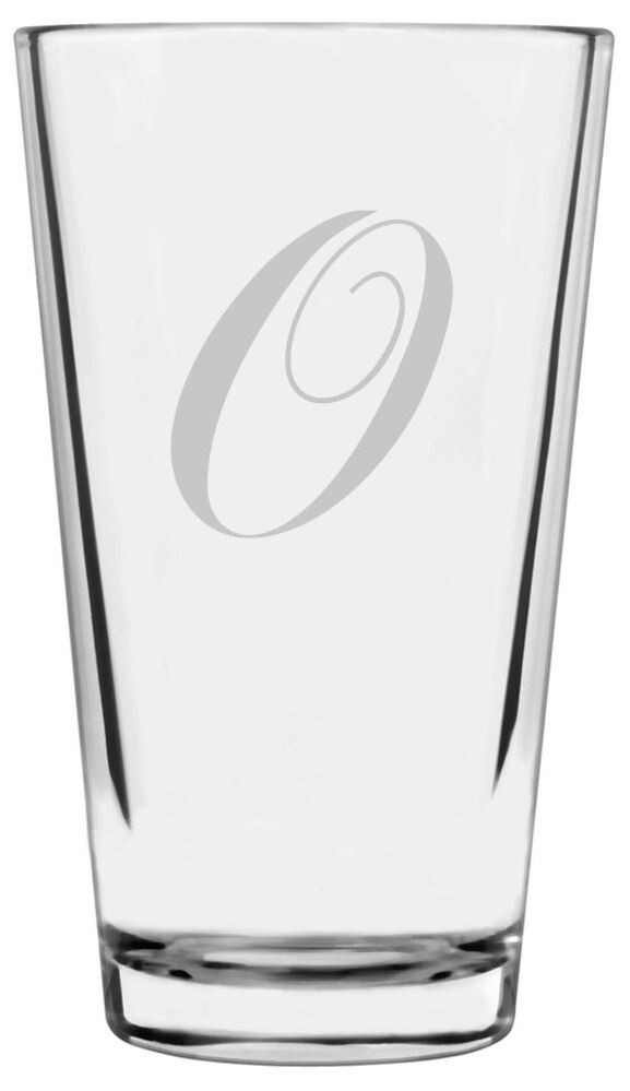 16oz Chopin Script Cursive O Monogram Pint Drinking Glass
