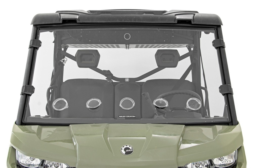 Rough Country Scratch Resistant Vented Full Windshield (16-21 Can-Am Defender)
