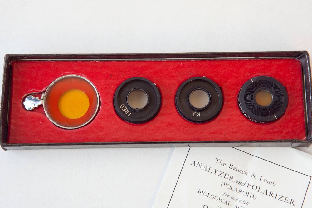 BAUSCH & LOMB Micro Light Polarizer FILTER Set for Use w/ Biological MICROSCOPE