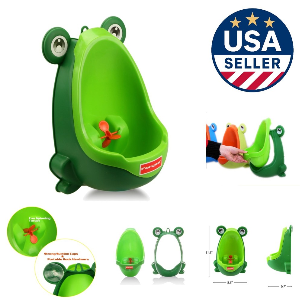 Funny Frog Potty Training Urinal for Boys - Suction Cup, Adjustable Height