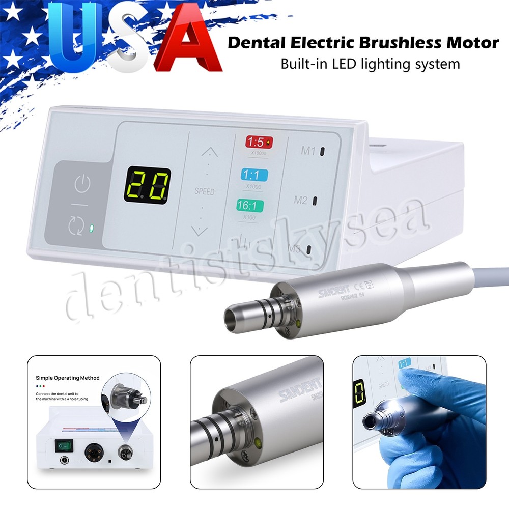 SANDENT Dental Brushless Electric LED Micro Motor Internal Spray E-type USA