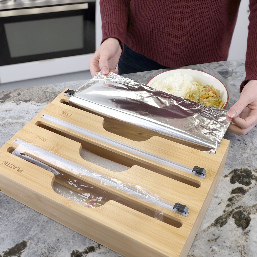 Bamboo 3-in-1 Wrap Dispenser with Cutter